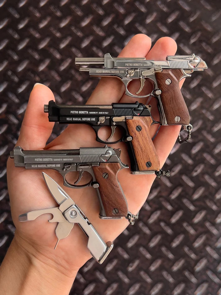 MiniCaliber™ Beretta Wooden Grip Multi-Tool Keychain