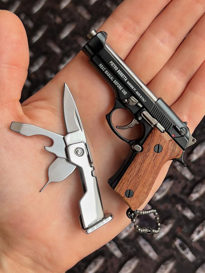 MiniCaliber™ Beretta Wooden Grip Multi-Tool Keychain