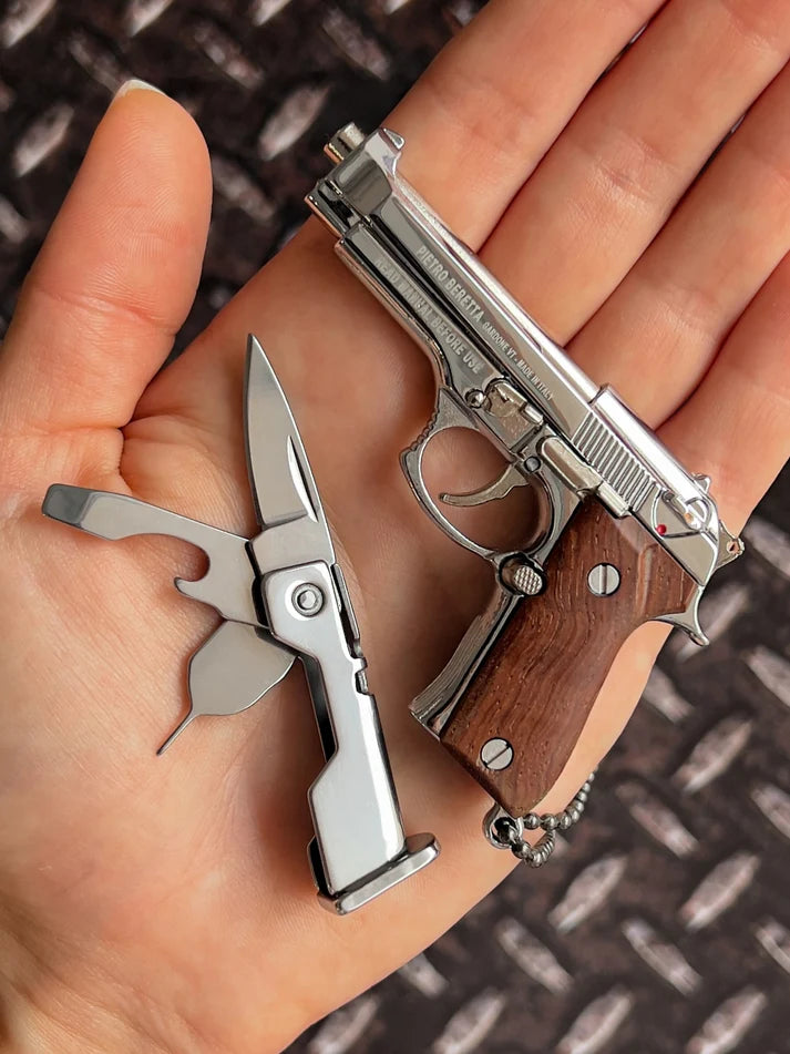 MiniCaliber™ Beretta Wooden Grip Multi-Tool Keychain